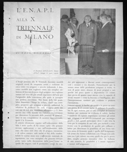 L'E.N.A.P.I. ALLA X TRIENNALE DI MILANO, sta in NOTIZIARIO MENSILE DELL'E.N.A.P.I. - periodico