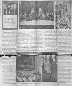LEONARDO RIVIVE - DUE ANNI S'INDUGIÒ LEONARDO CON LA FIGURA DEL CRISTO E DEGLI APOSTOLI DA DIPINGERE NEL CENACOLO. MA DOPO 457 ANNI <<L'ULTIMA CENA>> SUSCITA ANCORA ESALTANTI EMOZIONI, sta in L'OSSERVATORE ROMANO DELLA DOMENICA - periodico