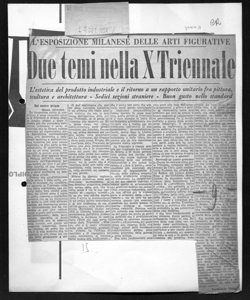 L'ESPOSIZIONE MILANESE DELLE ARTI FIGURATIVE - Due temi nella X Triennale - L'estetica del prodotto industriale e il ritorno a un rapporto unitario fra pittura, scultura e architettura - Sedici sezioni straniere - Buon gusto nello standard, sta in LA VOCE REPUBBLICANA - quotidiano