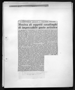 L'INDUSTRIAL DESIGN A PALAZZO MADAMA - Mostra di oggetti casalinghi di impeccabile gusto artistico, sta in LA STAMPA - quotidiano