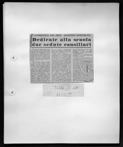 L'INTERVENTO DEL PROF. AGOSTINO STOCCHETTI - Dedicate alla scuola due sedute consiliari, sta in L'ITALIA - quotidiano