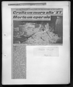 MENTRE STAVANO DEMOLENDO UNA BIGLIETTERIA IN VIA GADIO - Crolla un muro alla 