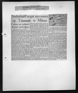Nederland oogst successen op Triennale te Milaan - Cultuur en industrie kunnen samengaan, sta in TROUW - quotidiano