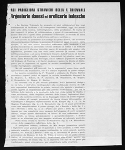 NEI PADIGLIONI STRANIERI DELLA X TRIENNALE - Argenterie danesi ed oreficerie tedesche, sta in L'ORAFO OROLOGIAIO - periodico