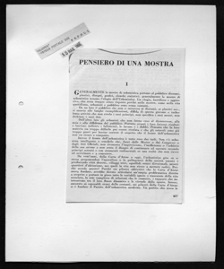 PENSIERO DI UNA MOSTRA, sta in VOLONTÀ - periodico