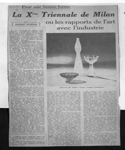 Pour une bonne forme - La Xme Triennale de Milan - ou les rapports de l'art avec l'industrie, sta in GAZETTE DE LAUSANNE. - quotidiano