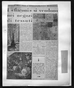 POLICROMIA PER L'ARREDAMENTO MODERNO - I <<flaconi>> si vendono nei negozi di tessuti, sta in LA PREALPINA - quotidiano