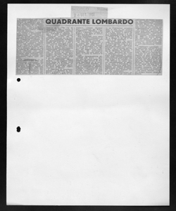 QUADRANTE LOMBARDO, sta in SECOLO... - quotidiano