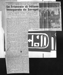 QUINDICI NAZIONI PRESENTI ALLA RASSEGNA - La Triennale di Milano inaugurata da Saragat - La mostra di quest'anno costituisce uno sprone all'ardimento e porta alla ribalta le <<attualità>> dell'architettura, delle arti decorative e le <<forme nuove>> industriali ed artigiane, sta in IL GAZZETTINO - quotidiano