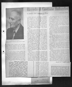 Ricordo di Gaetano Ballardini - in occasione della X Triennale di Milano, sta in IL GIORNALE DELL'ARTE. - periodico