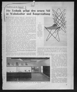 Rückblick auf die Triennale - Die Technik prägt den neuen Stil in Wohnkultur und Baugestaltung, sta in RIVISTA DEGLI SCAMBI ITALO GERMANICI - periodico