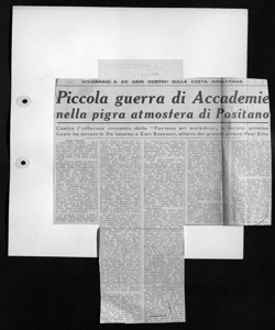 SCHERMAGLIA AD ARMI CORTESI SULLA COSTA AMALFITANA - Piccola guerra di Accademie nella pigra atmosfera di Positano - Contro l'influenza crescente della 