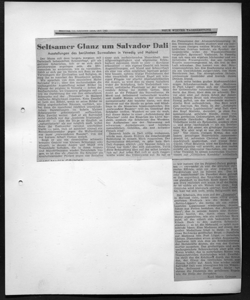Seltsamer Glanz um Salvador Dali - Ausstellungen des berühmten Surrealisten in Venedig und Mailand, sta in NEUE WIENER TAGESZEITUNG - quotidiano