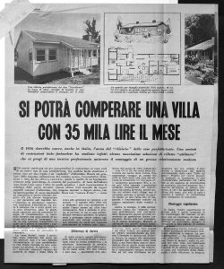 SI POTRÀ COMPERARE UNA VILLA CON 35 MILA LIRE AL MESE - Il 1956 dovrebbe essere, anche in Italia, l'anno del 