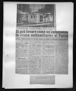 Si può lavare come un'automobile la <<casa unifamiliare>> al Parco - Architetti e industriali alleati alla Triennale milanese per risolvere il problema dell'abitazione moderna, sta in IL GIORNALE DI BRESCIA - quotidiano