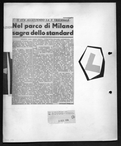SI STA ALLESTENDO LA X TRIENNALE - Nel parco di Milano sagra dello standard, sta in L'ADIGE - quotidiano