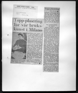 Topp-plasering for var brukskunst i Milano, sta in MORGENPOSTEN - quotidiano