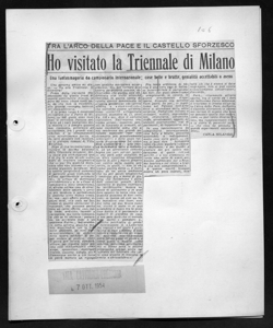 TRA L'ARCO DELLA PACE E IL CASTELLO SFORZESCO - Ho visitato la Triennale di Milano - Una fantasmagoria da campionario internazionale: cose belle e brutte, genialità accettabili o meno, sta in VITA CATTOLICA - quotidiano