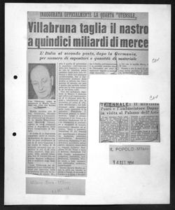 TRIENNALE: Il ministro Ponti e l'ambasciatore Dupuy in visita al Palazzo dell'Arte, sta in IL POPOLO - quotidiano