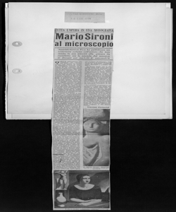 TUTTA L'OPERA IN UNA MONOGRAFIA - Mario Sironi al microscopio - Agnoldomenico Pica ha pubblicato un esauriente volume sull'artista che non limita la sua atività alla pittura da cavalletto ma la estende dal mosaico ai disegni per modelli di automobili, sta in CORRIERE LOMBARDO - quotidiano