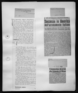 UN AUTOREVOLE RICONOSCIMENTO - Successo in America dell'arredamento italiano - La crescente influenza che il nostro stile esercita nelle arti decorative sottolineata negli USA, sta in GIORNALE DEL COMMERCIO - quotidiano