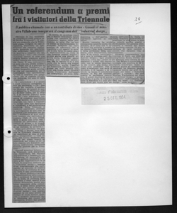 Un referendum a premi fra i visitatori della Triennale - Il pubblico chiamato così a un contributo di idee - Giovedì il ministro Villabruna inaugurerà il congresso dell'