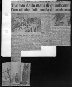 UNA PREZIOSA ATTIVITÀ RIPRESA NEL DICEMBRE 1953 - Trattato dalle mani di quindicenni - l'oro chimico della scuola di Castelmassa, sta in GAZZETTINO SERA - quotidiano