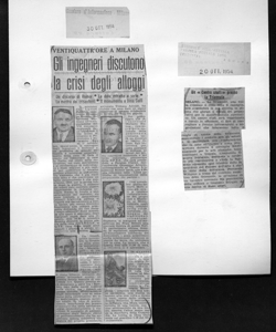 VENTIQUATTR'ORE A MILANO - Gli ingegneri discutono la crisi degli alloggi - Un discorso di Rumor - La dote estratta a sorte - La mostra dei crisantemi - Il monumento a Dina Galli, sta in CORRIERE D'INFORMAZIONE - quotidiano