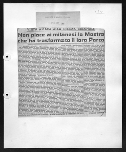 VISITA AMARA ALLA DECIMA TRIENNALE - Non piace ai milanesi la Mostra che ha trasformato il loro Parco, sta in CORRIERE DI SICILIA - quotidiano