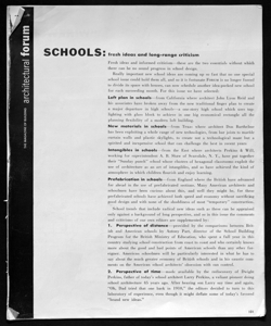 SCHOOLS: fresh ideas and long-range criticism, sta in ARCHITECTURAL FORUM - periodico