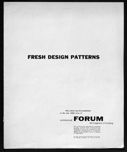 FRESH DESIGN PATTERNS, sta in ARCHITECTURAL FORUM - periodico