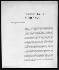 SECONDARY SCHOOLS, sta in ARCHITECTURAL RECORD - periodico