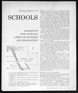 SCHOOLS - SARASOTA'S NEW SCHOOLS: A FEAT OF ECONOMY AND IMAGINATION, sta in ARCHITECTURAL RECORD - periodico