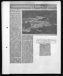 I RISULTATI DEL CONCORSO INDETTO DALLA TRIENNALE - Scompariranno i banchi di scuola - Al loro posto avremo in futuro eleganti tavolini, sta in L'ITALIA - quotidiano