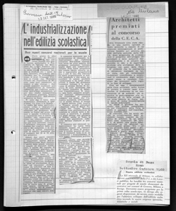 L'industrializzazione nell'edilizia scolastica - Due nuovi concorsi nazionali per le scuole, sta in IL SECOLO D'ITALIA - quotidiano