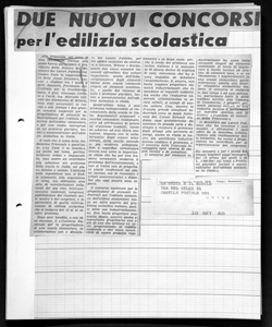 DUE NUOVI CONCORSI per l'edilizia scolastica, sta in LA SEDIA E IL MOBILE - periodico