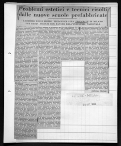 Problemi estetici e tecnici risolti dalle nuove scuole prefabbricate - L'ESEMPIO DEGLI EDIFICI BRITANNICI ALLA TRIENNALE DI MILANO - DUE BANDI ACCOLTI CON FAVORE DALL'INDUSTRIA NAZIONALE, sta in 24 ORE - quotidiano