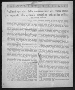 Problemi giuridici della conservazione dei centri storici in rapporto alla generale disciplina urbanistico-edilizia, sta in NUOVA RASSEGNA DI LEGISLAZIONE DOTTRINA E GIURISPRUDENZA - periodico