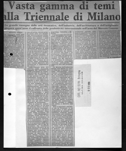Vasta gamma di temi alla Triennale di Milano - La grande rassegna delle arti decorative, dell'industria, dell'architettura e dell'artigianato prepara quest'anno il raffronto della produttività internazionale nell'area del Mercato Comune, sta in CARLINO SERA - quotidiano