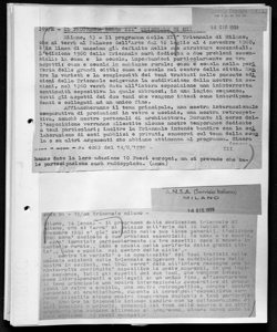 DEFINITO IL PROGRAMMA DELLA XII TRIENNALE - L'EDIZIONE 1960 CHE SI TERRÀ AL PALAZZO DELL'ARTE AFFRONTERÀ IL PROBLEMA: LA CASA E LA SCUOLA, sta in 24 ORE - quotidiano