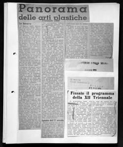 Panorama delle arti plastiche, sta in L'AVVENIRE d'ITALIA - quotidiano
