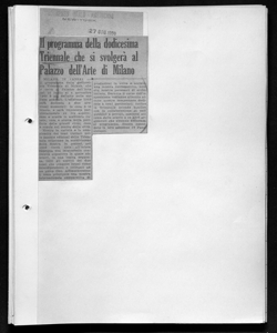 Il programma della dodicesima Triennale che si svolgerà al Palazzo dell'Arte di Milano, sta in PROGRESSO ITALO-AMERICANO - quotidiano