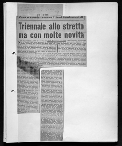 Casa e scuola saranno i temi fondamentali - Triennale allo stretto ma con molte novità, sta in L'INFORMATORE MODERNO - quotidiano