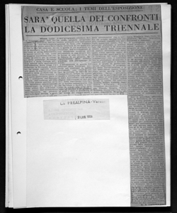 CASA E SCUOLA: I TEMI DELL'ESPOSIZIONE - SARÀ QUELLA DEI CONFRONTI LA DODICESIMA TRIENNALE, sta in LA PREALPINA - quotidiano