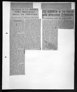La scuola e la casa alla prossima Triennale - In programma anche una mostra Wright, sta in CORRIERE DELLA SERA - quotidiano