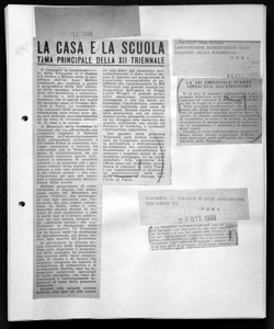 LA CASA E LA SCUOLA TEMA PRINCIPALE DELLA XII TRIENNALE, sta in IL GIORNALE DEI COSTRUTTORI - quotidiano