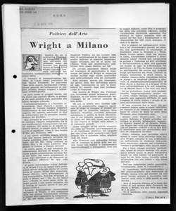 Politica dell'Arte - Wright a Milano, sta in QUI ITALIA - quotidiano