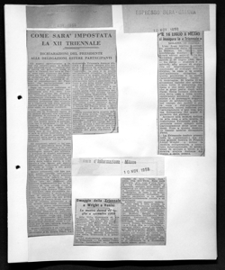 Omaggio alla Triennale a Wright e Venini - La mostra durerà da luglio a novembre 1960, sta in CORRIERE D'INFORMAZIONE - quotidiano