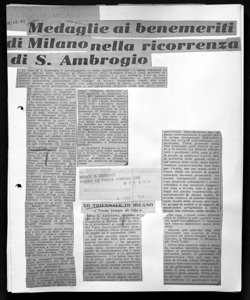 Medaglie ai benemeriti di Milano nella ricorrenza di S. Ambrogio, sta in L'ITALIA - quotidiano