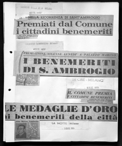 PREMIAZIONE SOLENNE LUNEDÌ A PALAZZO MARINO - I BENEMERITI DI S. AMBROGIO, sta in CORRIERE LOMBARDO - quotidiano